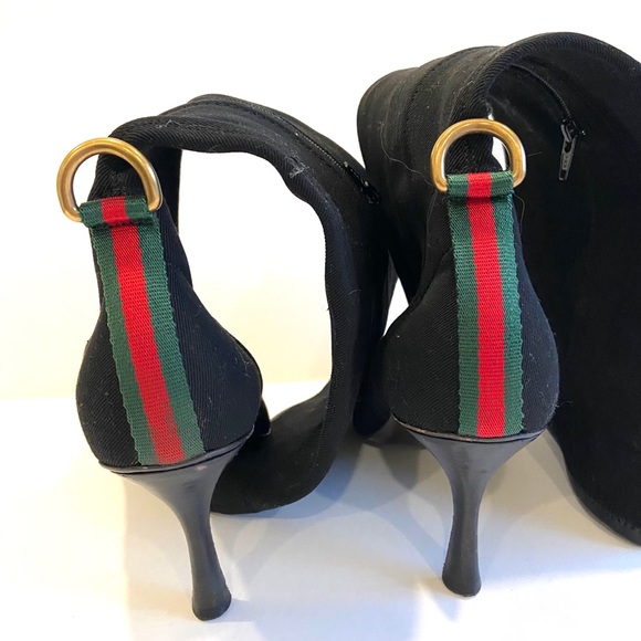 Gucci Web D Ring Black Tall Boots - Stretch - Picture 5 of 16